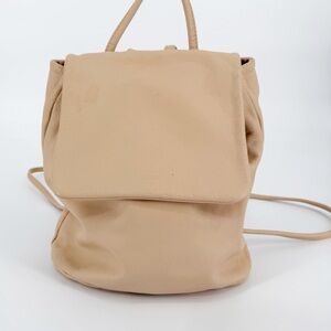 Baggu Leather Mini Backpack Cream